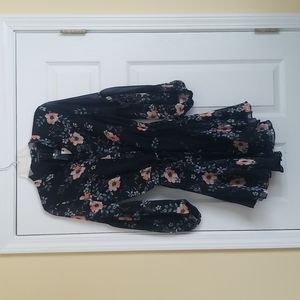 Olivaceous floral mini dress